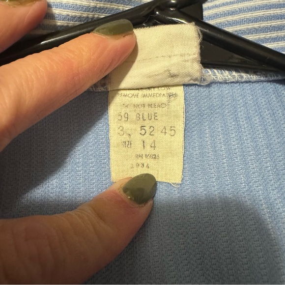 Vintage Blue & White Pinstripe Women’s Blazer Size 14 Fits Modern M Classic - Picture 6 of 6